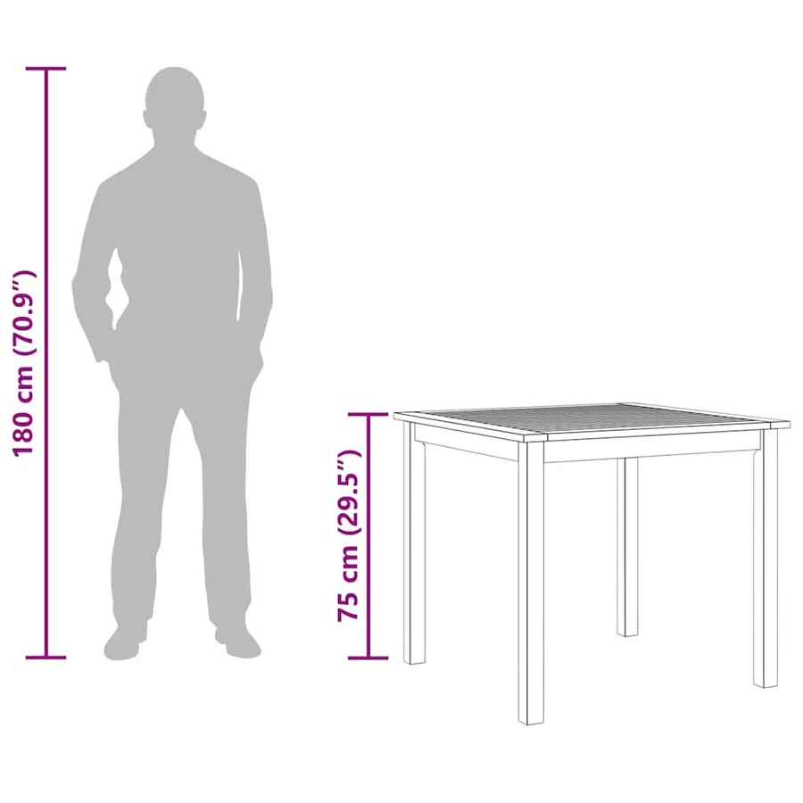 Table de jardin 85x85x74 cm Bois d'acacia massif - 11