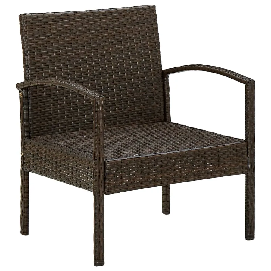 Chaise de jardin avec coussin Résine tressée Marron - 5