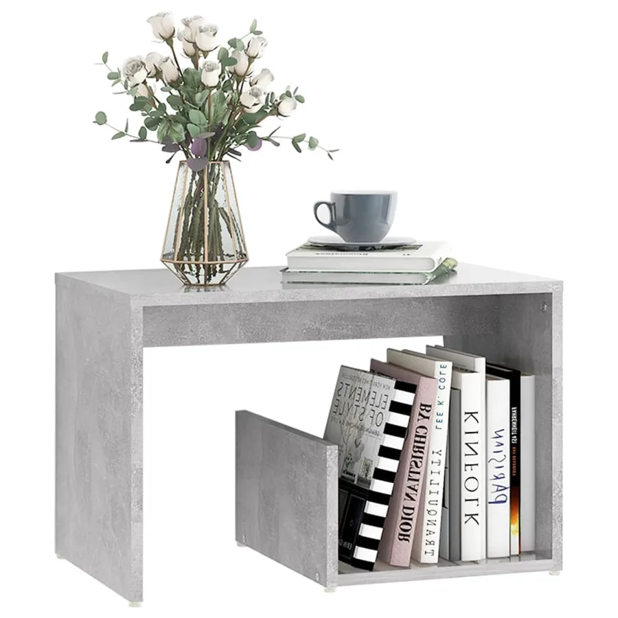 Table d'appoint Gris béton 59x36x38 cm Aggloméré - 3