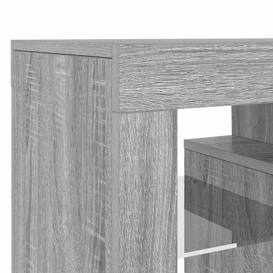 Meuble TV avec lumières LED sonoma gris 120x35x40 cm - 13