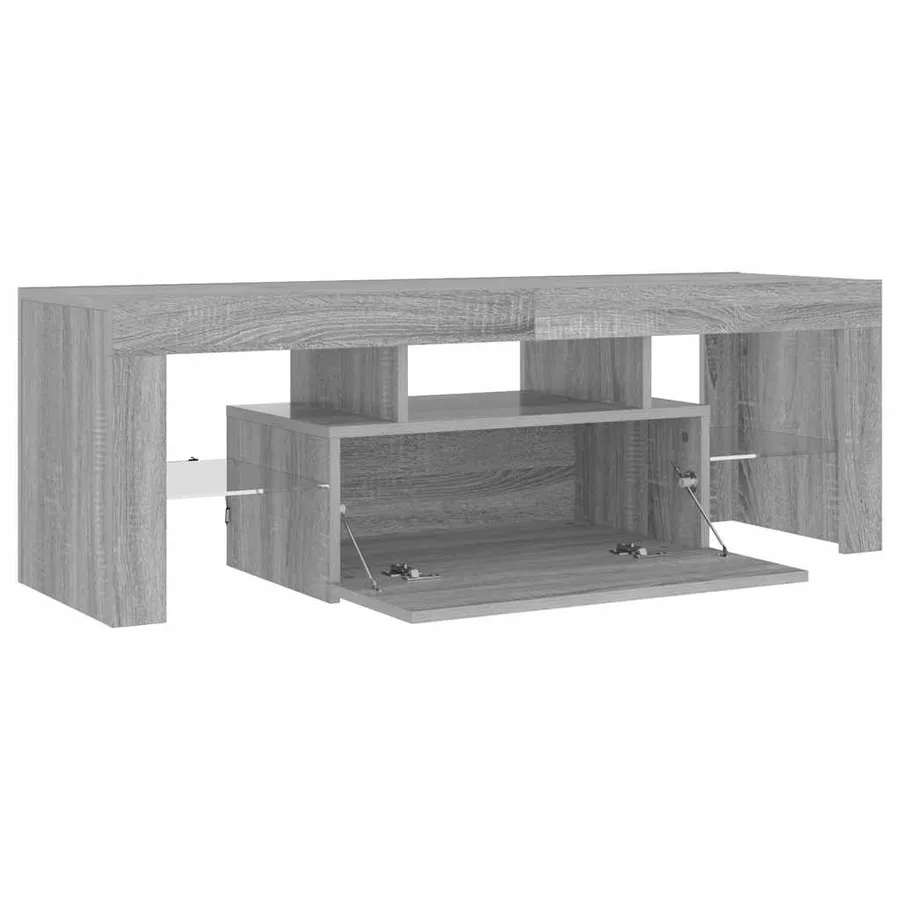 Meuble TV avec lumières LED sonoma gris 120x35x40 cm - 5