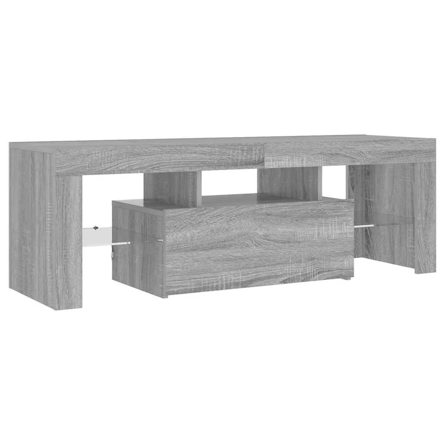 Meuble TV avec lumières LED sonoma gris 120x35x40 cm - 6