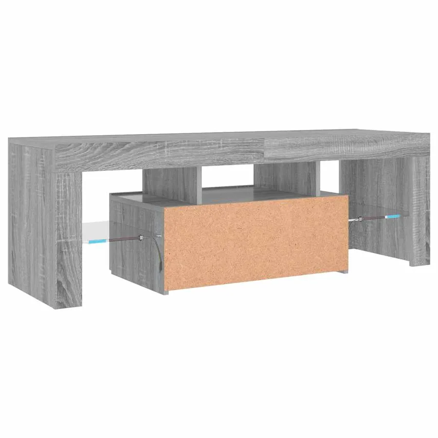 Meuble TV avec lumières LED sonoma gris 120x35x40 cm - 9