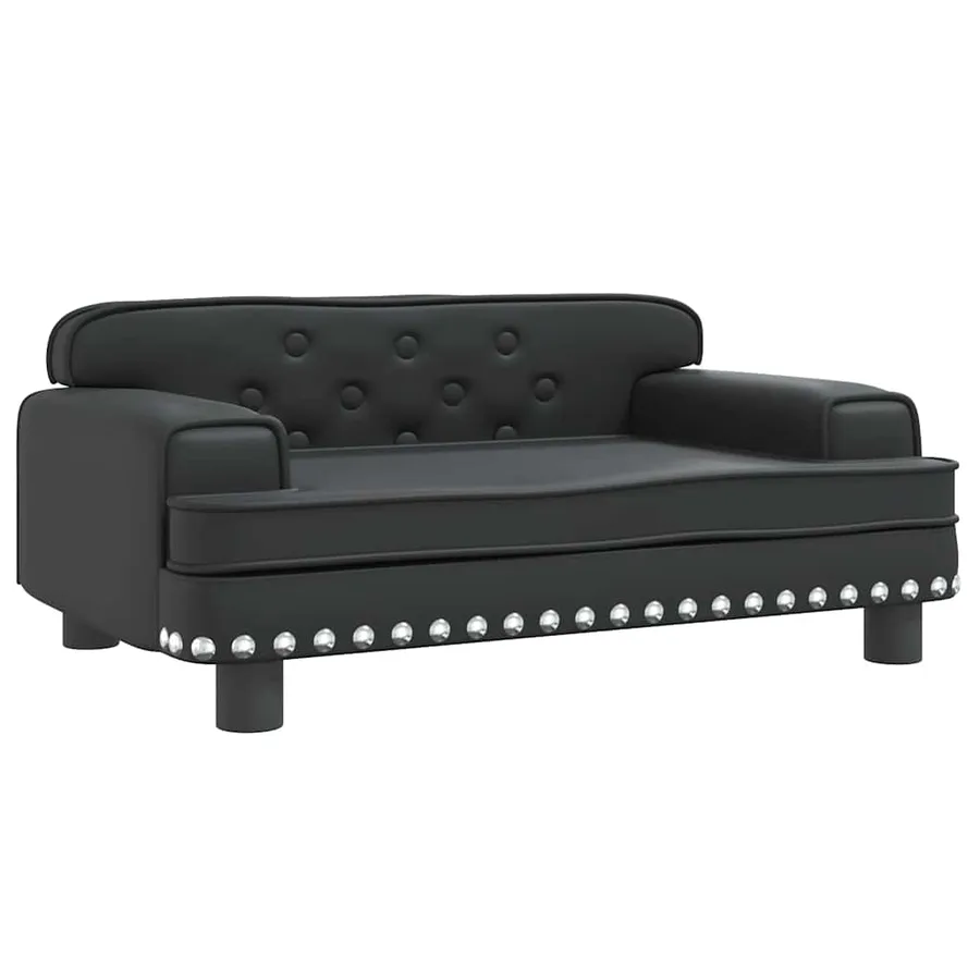 Lit pour chien noir 70x45x30 cm similicuir - 2