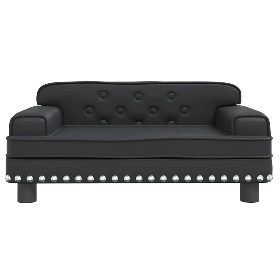 Lit pour chien noir 70x45x30 cm similicuir - 3