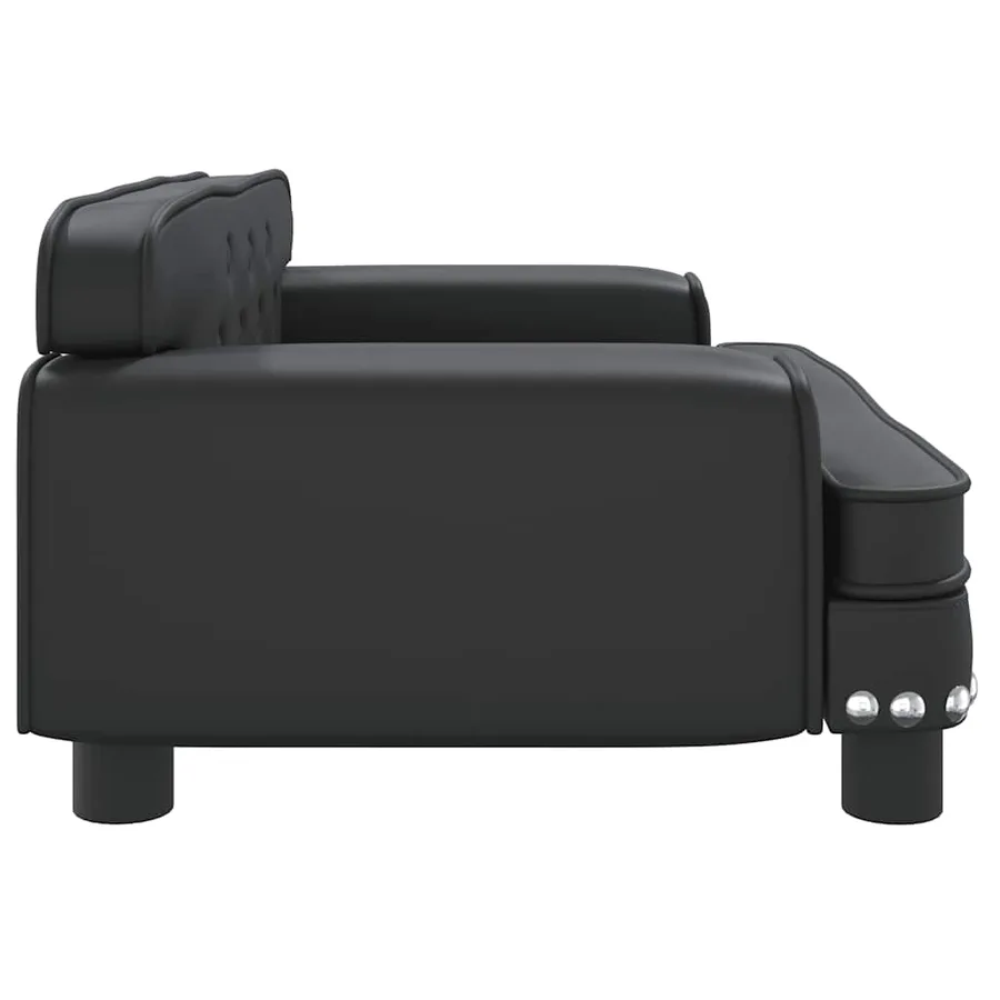 Lit pour chien noir 70x45x30 cm similicuir - 4