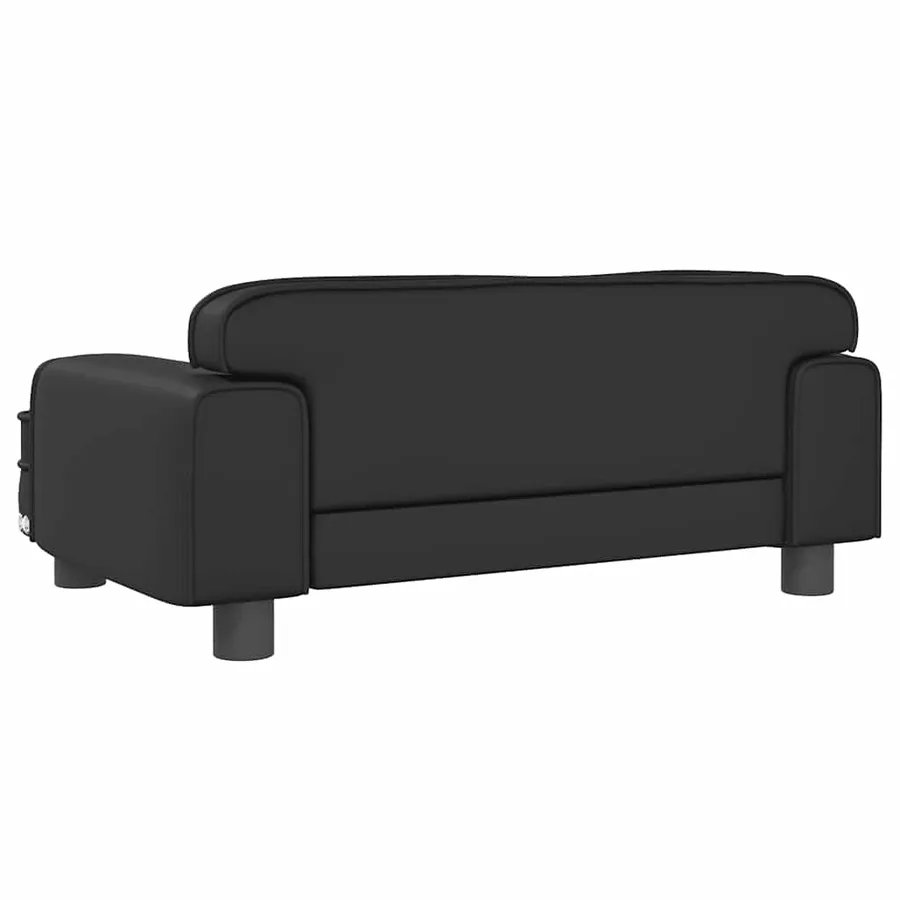 Lit pour chien noir 70x45x30 cm similicuir - 5