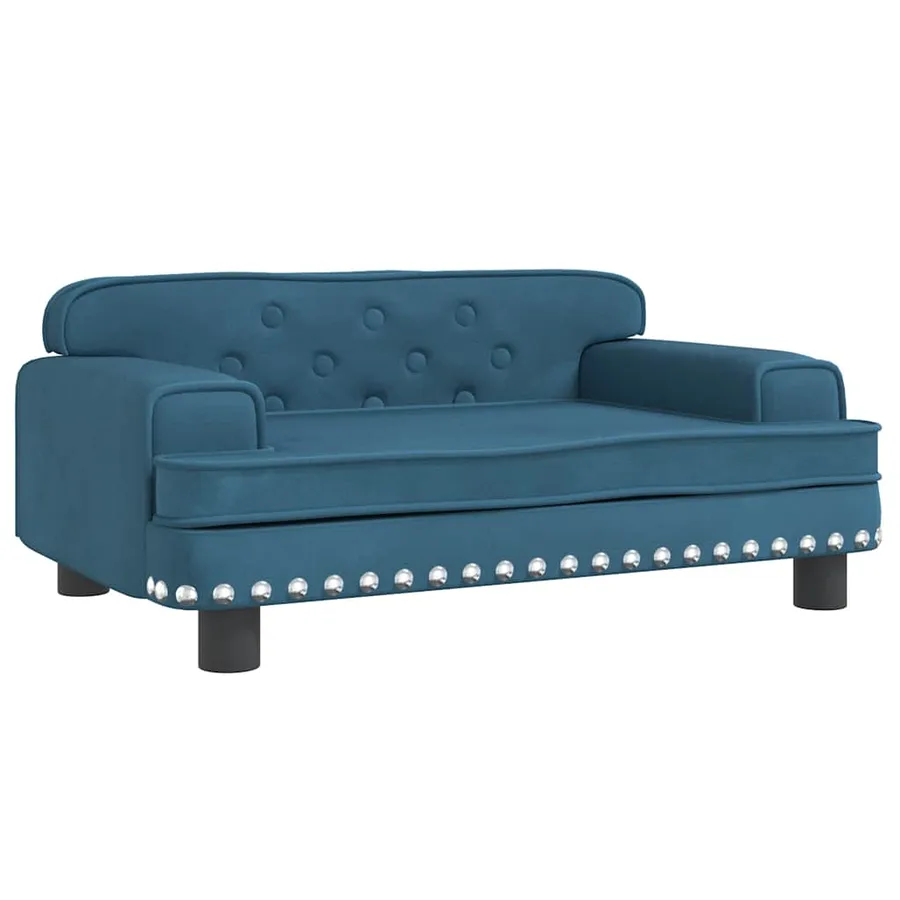 Lit pour chien bleu 70x45x30 cm velours - 2