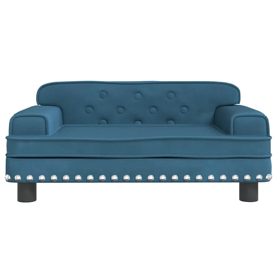 Lit pour chien bleu 70x45x30 cm velours - 3