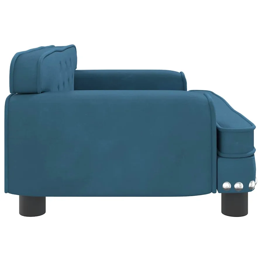 Lit pour chien bleu 70x45x30 cm velours - 4