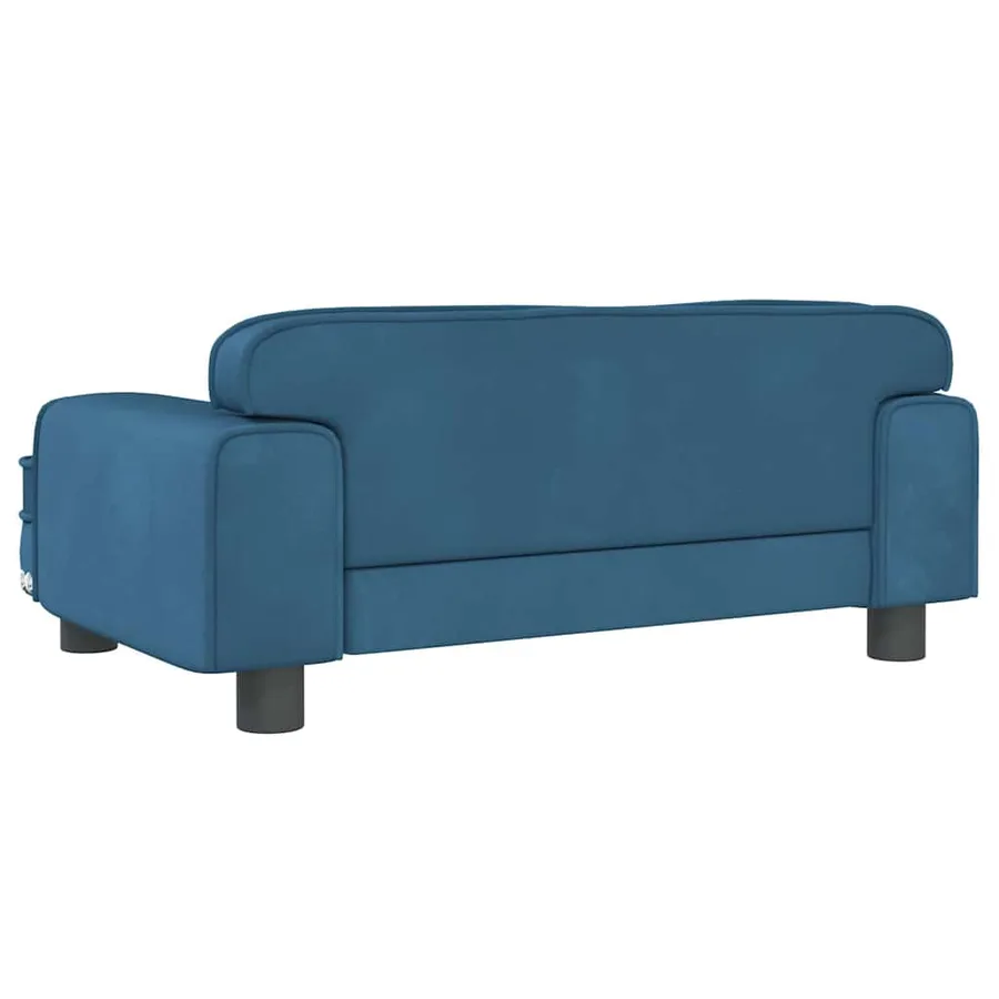 Lit pour chien bleu 70x45x30 cm velours - 5