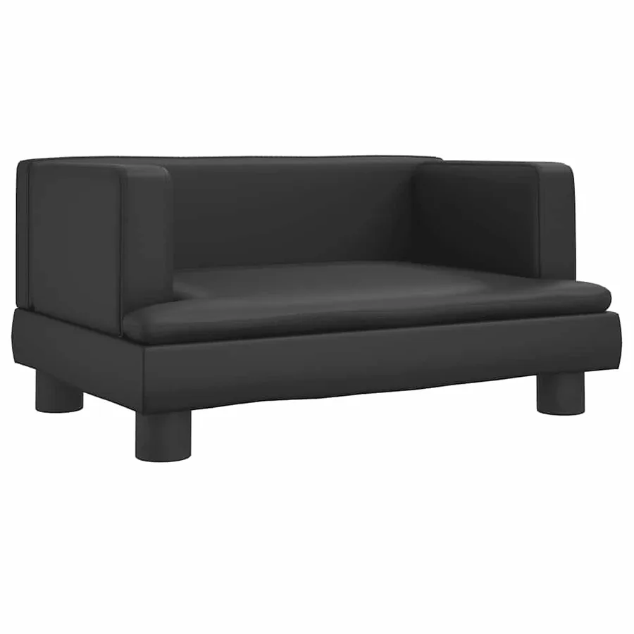 Lit pour chien noir 60x40x30 cm similicuir - 2