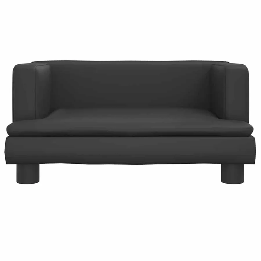 Lit pour chien noir 60x40x30 cm similicuir - 3