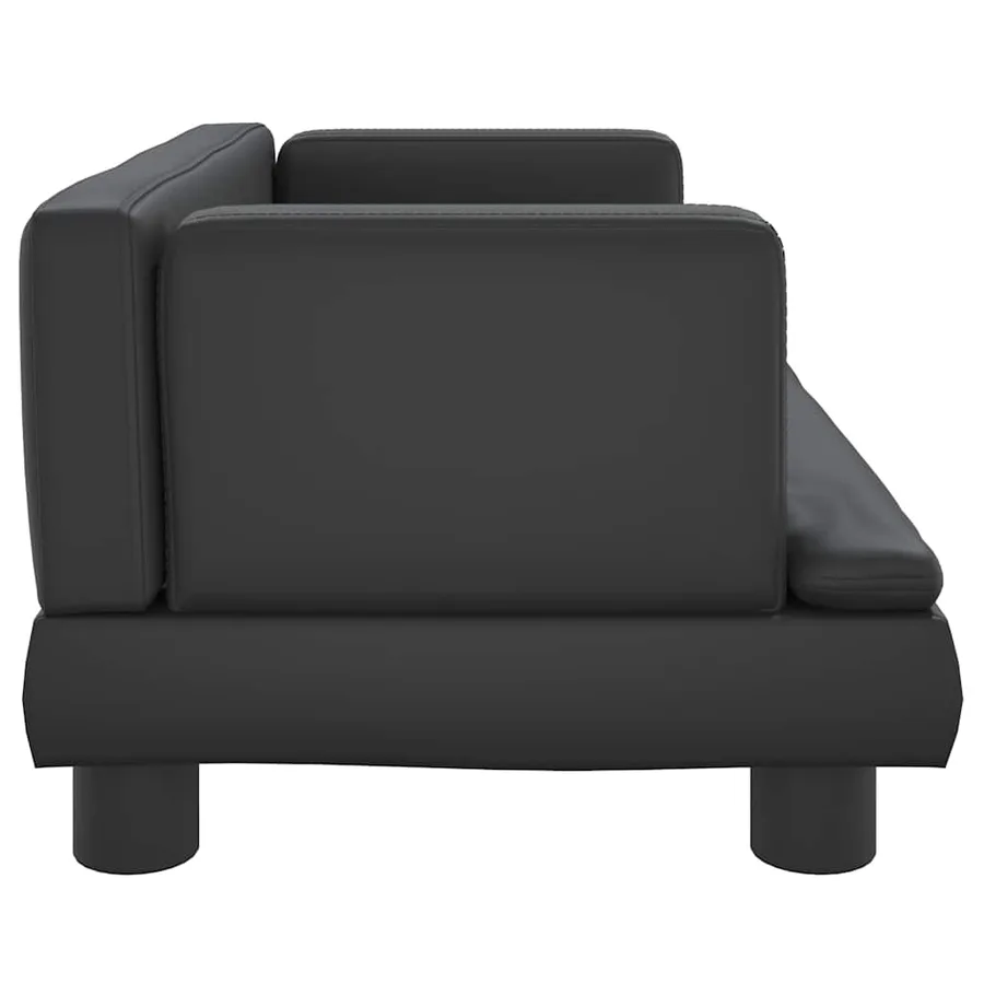 Lit pour chien noir 60x40x30 cm similicuir - 4