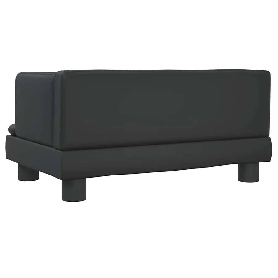 Lit pour chien noir 60x40x30 cm similicuir - 5