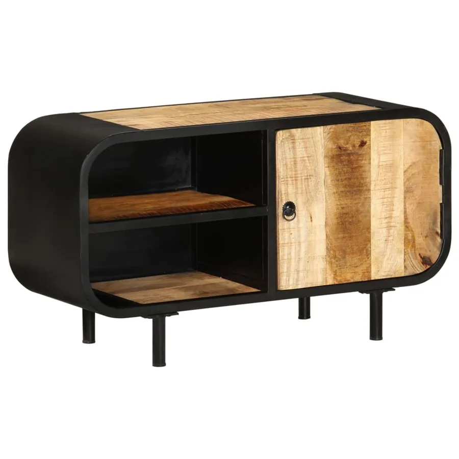 Meuble TV 90x30x48 cm Bois de manguier brut - 11