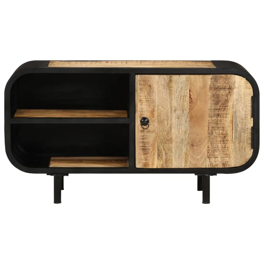 Meuble TV 90x30x48 cm Bois de manguier brut - 2