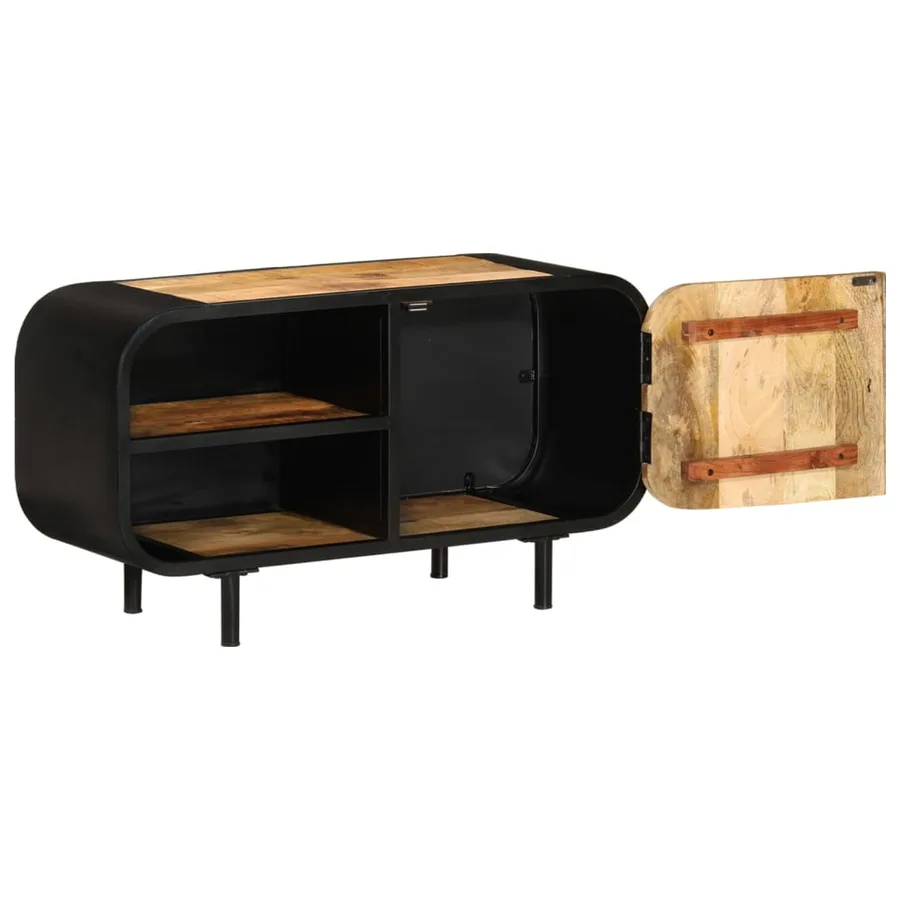 Meuble TV 90x30x48 cm Bois de manguier brut - 4