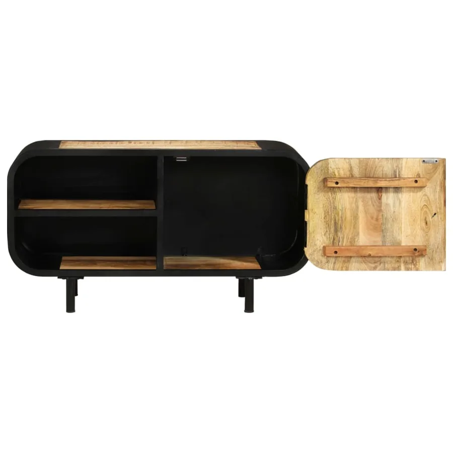 Meuble TV 90x30x48 cm Bois de manguier brut - 5