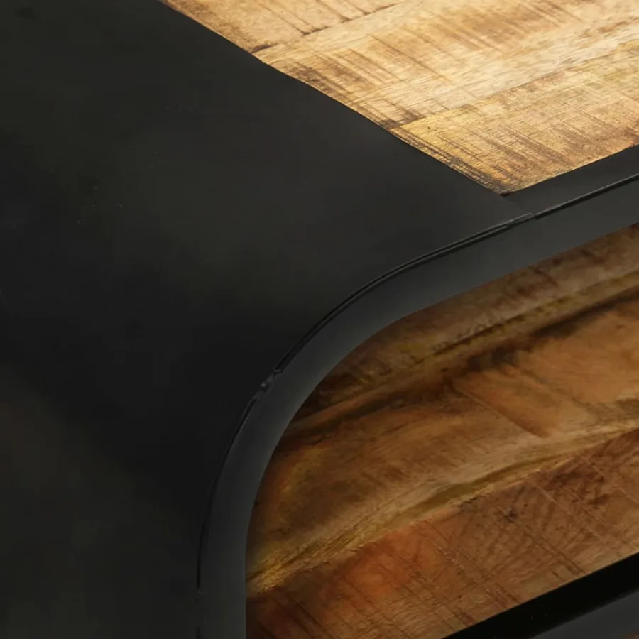 Meuble TV 90x30x48 cm Bois de manguier brut - 6