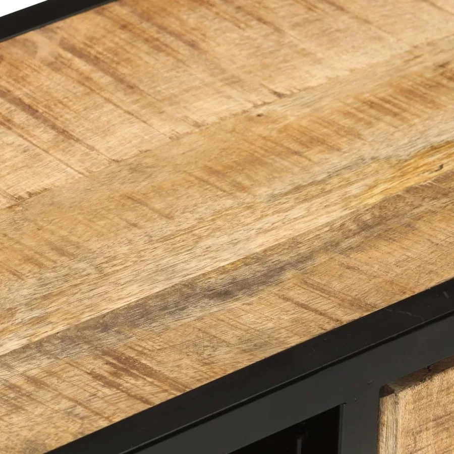 Meuble TV 90x30x48 cm Bois de manguier brut - 8