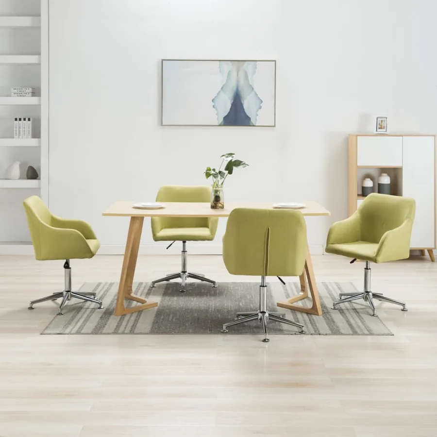 Chaises pivotantes à manger lot de 4 vert tissu