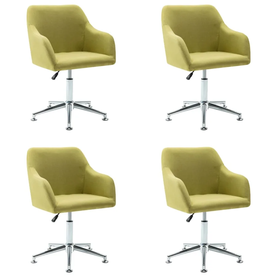 Chaises pivotantes à manger lot de 4 vert tissu - 2