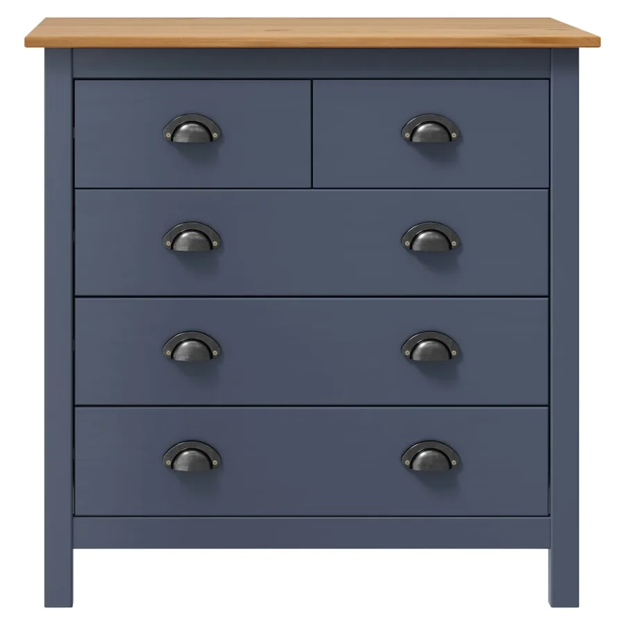 Buffet Hill Gris 79x40x80 cm Bois de pin solide - 2