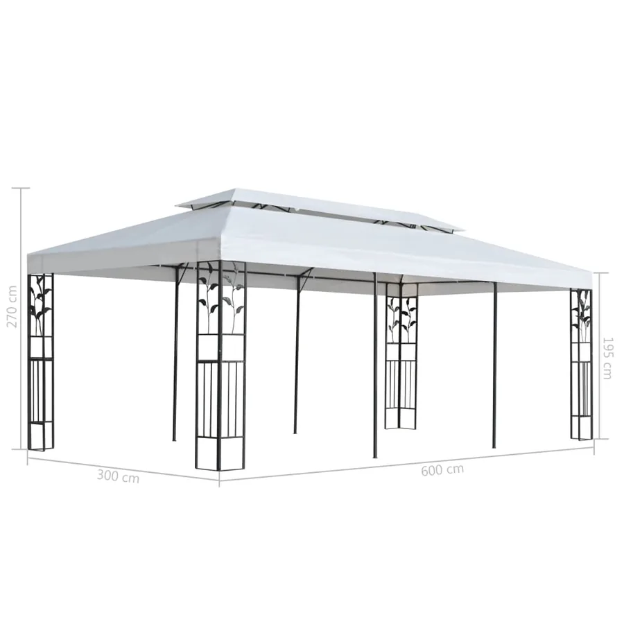 Tonnelle 3x6 m Blanc - 6