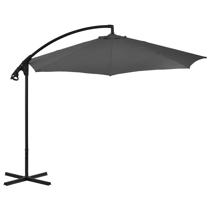 Parasol de jardin en porte-à-feux avec mât en acier anthracite - 2