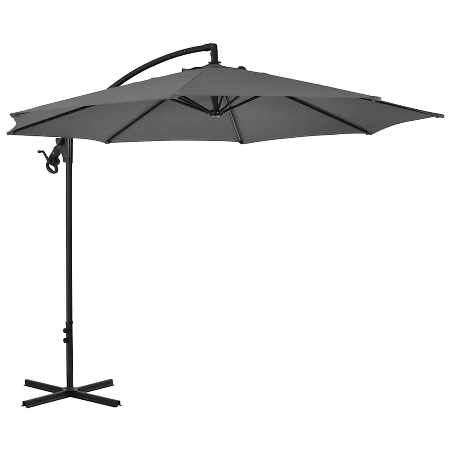 Parasol de jardin en porte-à-feux avec mât en acier anthracite - 3
