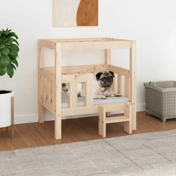Lit pour chien 65,5x50,5x70 cm Bois de pin solide