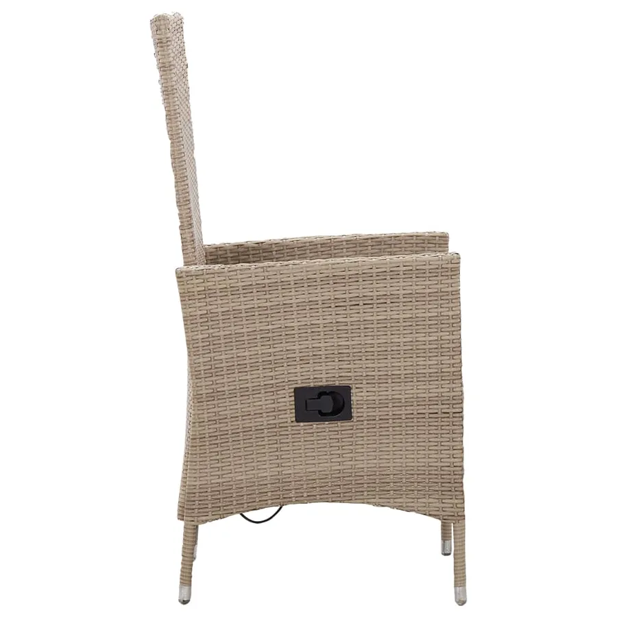 Ensemble à manger de jardin 3 pcs Beige - 5