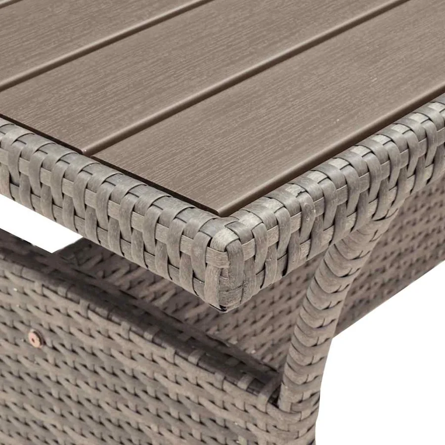 Table de jardin Gris 120x70x66 cm Résine tressée - 5