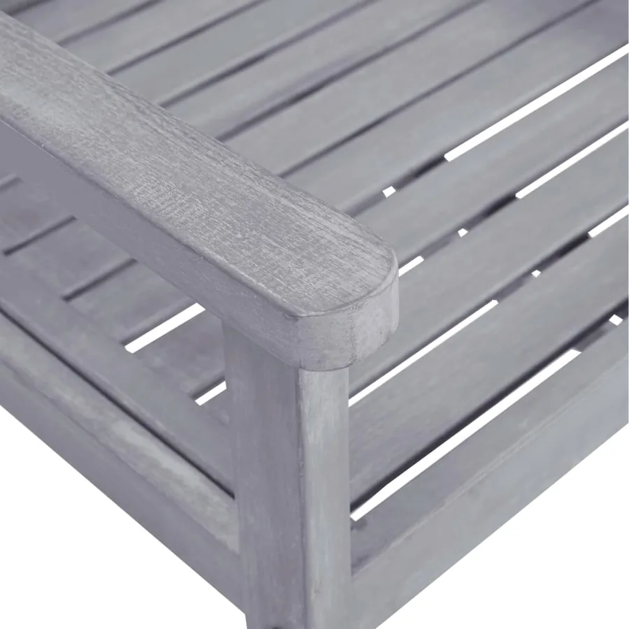 Ensemble à manger de jardin 9 pcs Bois d'acacia Gris - 7