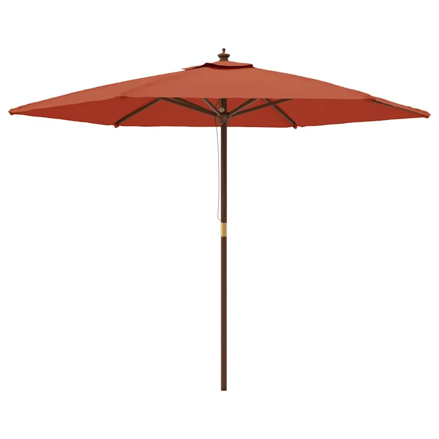 Parasol de jardin avec mât en bois terre cuite 299x240 cm - 2