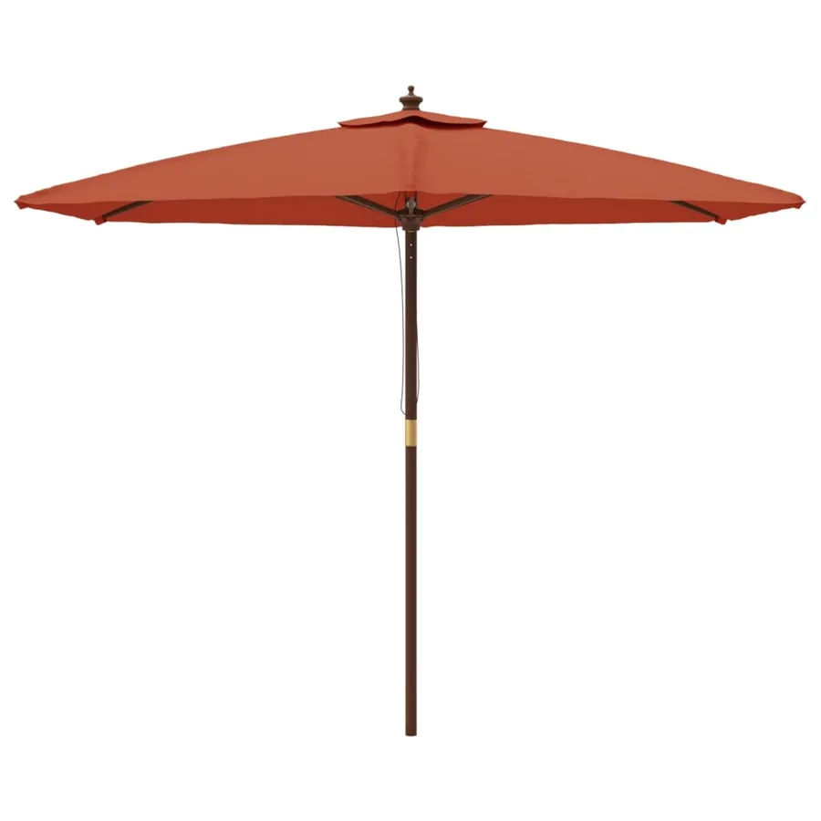 Parasol de jardin avec mât en bois terre cuite 299x240 cm - 3