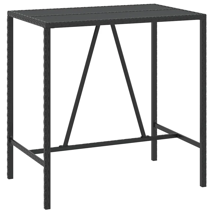 Ensemble de bar de jardin 5 pcs avec coussins noir poly rotin - 6