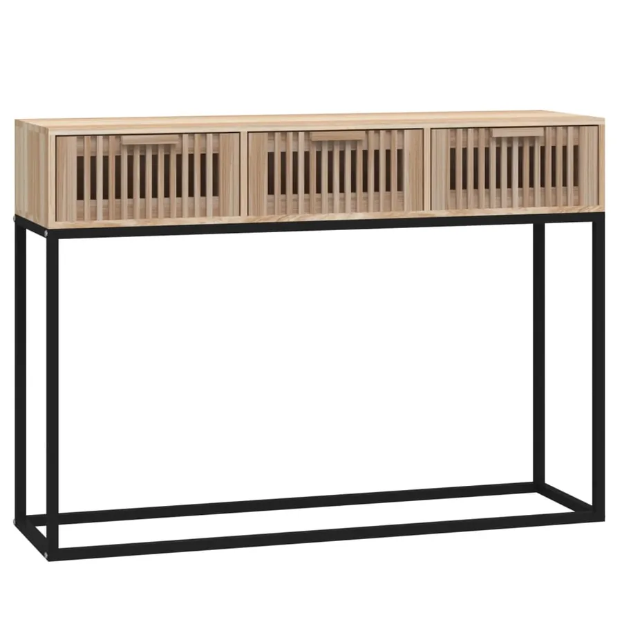 Table console 105x30x75 cm bois d'ingénierie et fer - 2