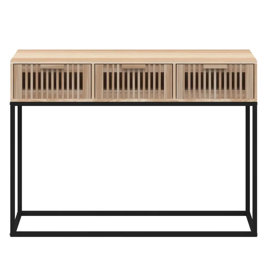 Table console 105x30x75 cm bois d'ingénierie et fer - 4