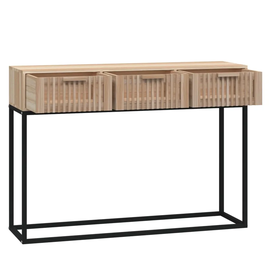 Table console 105x30x75 cm bois d'ingénierie et fer - 5