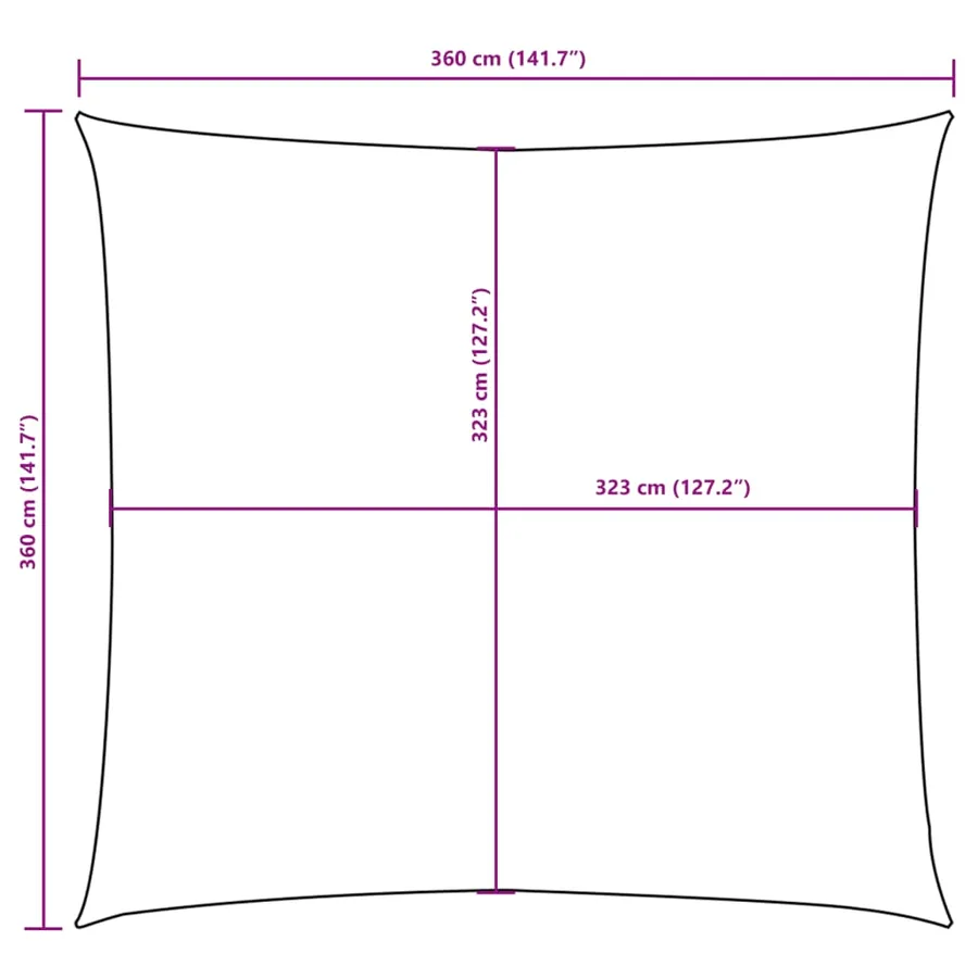 Voile de parasol tissu oxford carré 3,6x3,6 m rouge - 10