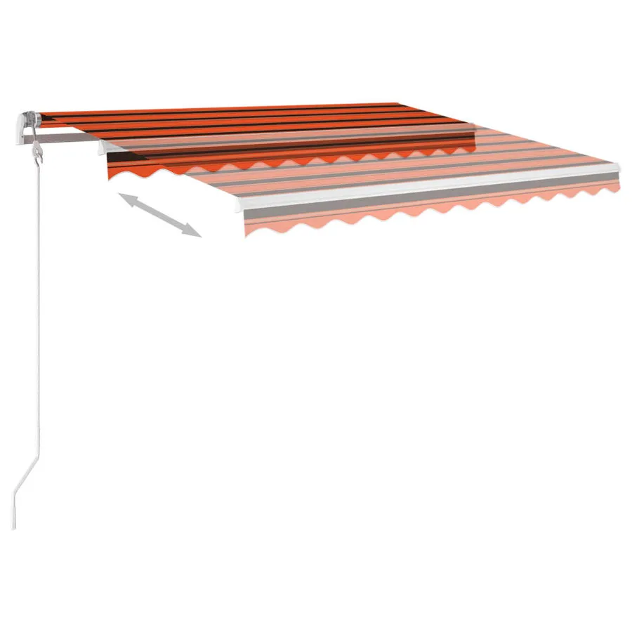 Auvent automatique capteur de vent/LED 350x250 cm Orange/marron - 3