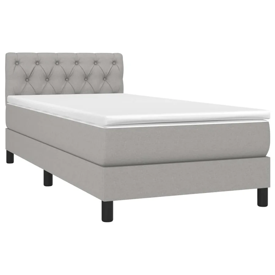 Sommier à lattes de lit avec matelas et LED Gris clair 80x200cm - 3