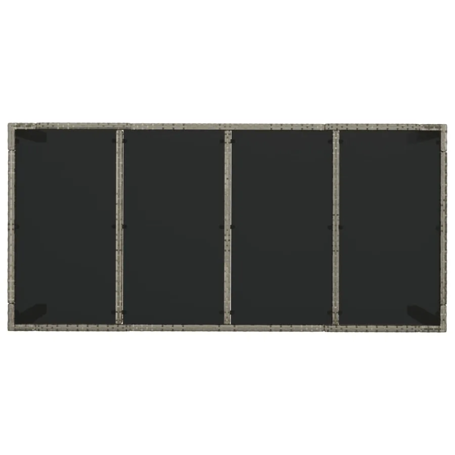 Ensemble à manger de jardin 9 pcs coussins gris résine tressée - 8