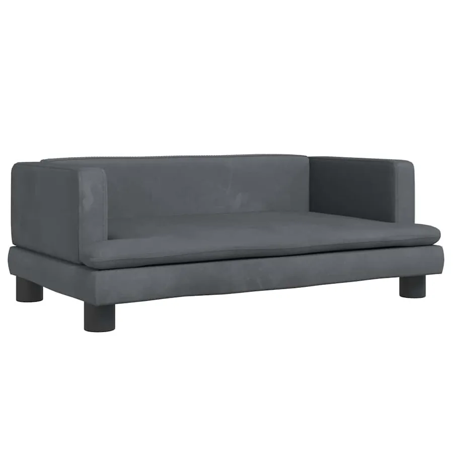 Lit pour chien gris foncé 80x45x30 cm velours - 2