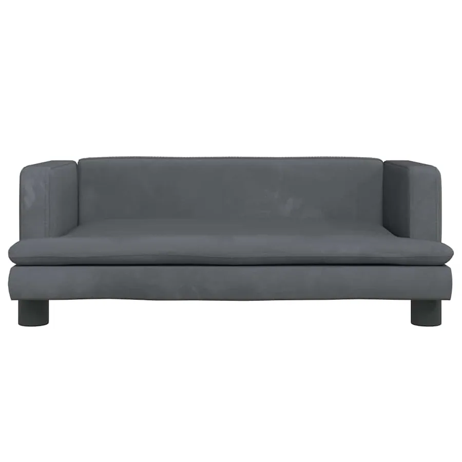 Lit pour chien gris foncé 80x45x30 cm velours - 3