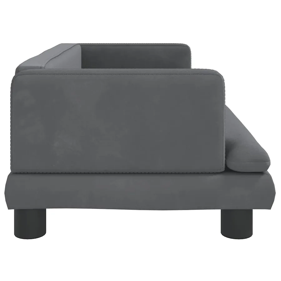 Lit pour chien gris foncé 80x45x30 cm velours - 4