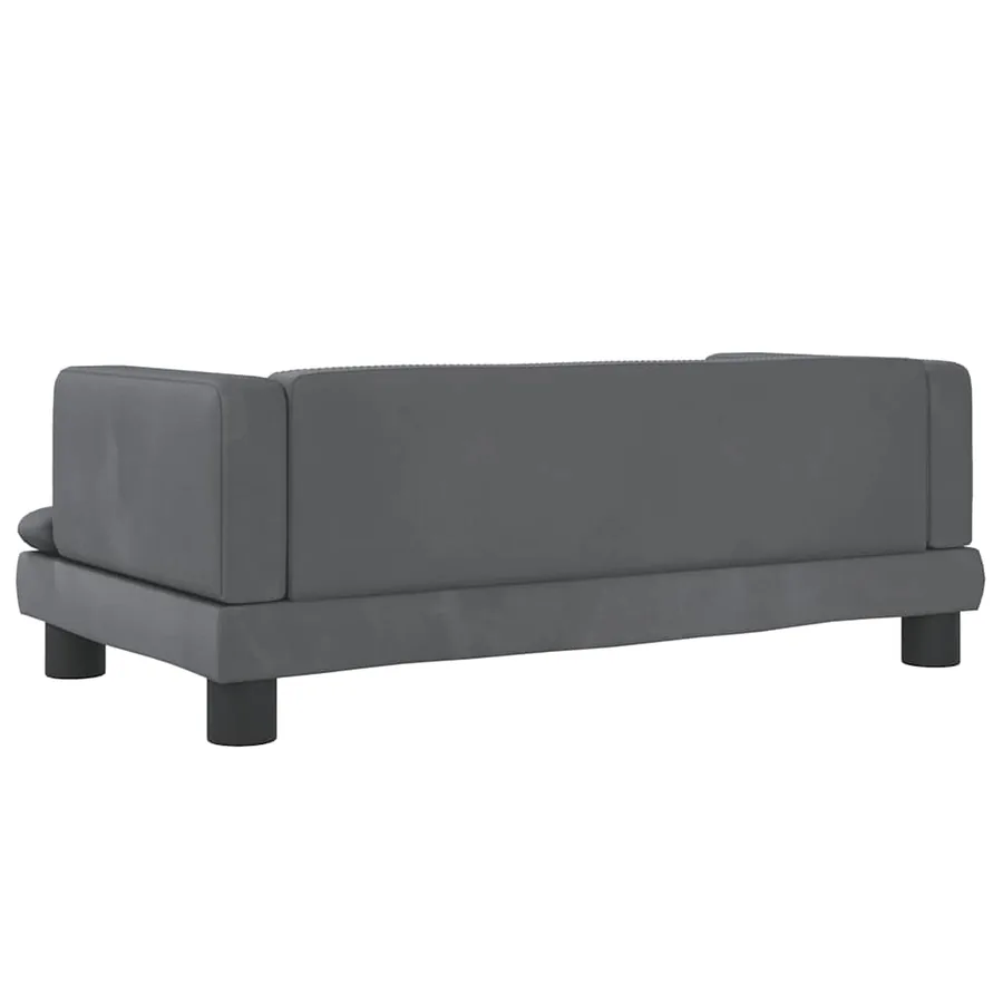 Lit pour chien gris foncé 80x45x30 cm velours - 5