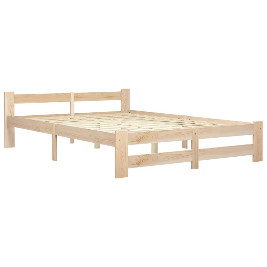Cadre de lit sans matelas bois massif de pin 140x200 cm - 2